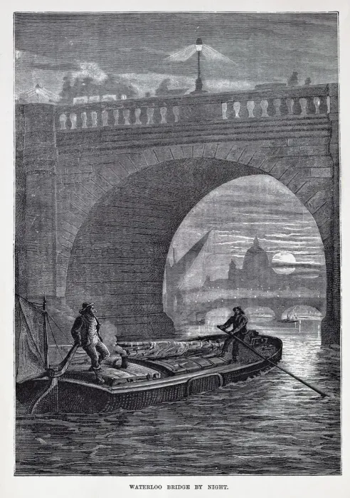 Framed Print : 19th century illustration of the Waterloo bridge Framed Print : 19th century illustration of the Waterloo bridge
