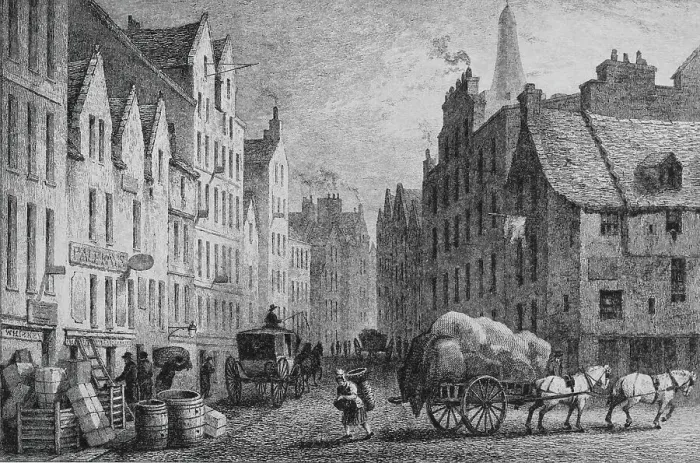 Framed Print : 19th Century Scene of Edinburgh