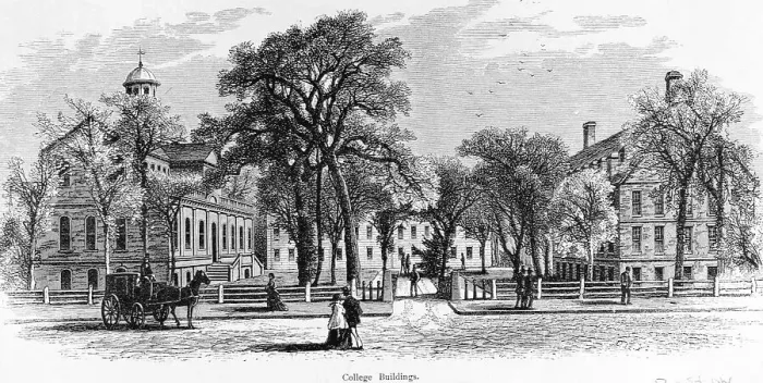 Framed Print : 19th Century View of Harvard College Framed Print : 19th Century View of Harvard College