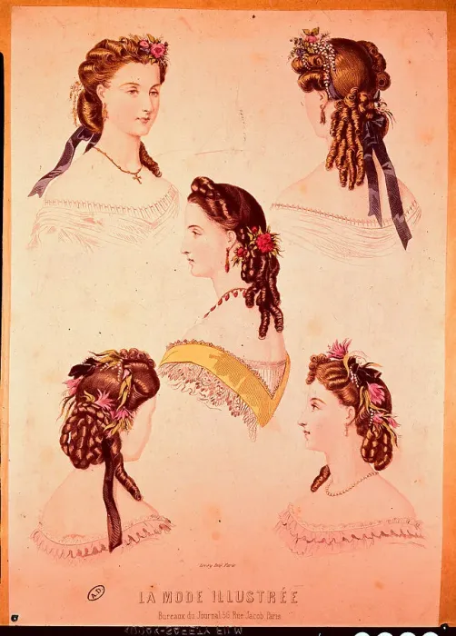 Framed Print : 19th Century Women's Hair Styles Framed Print : 19th Century Women's Hair Styles
