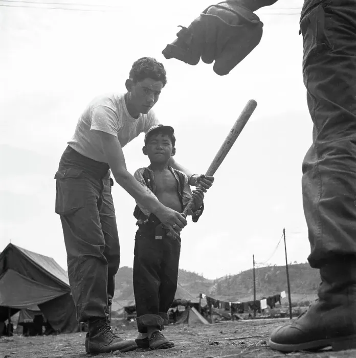 Framed Print : 24th Infantry Division's Adopted Child Al Learns Baseball Framed Print : 24th Infantry Division's Adopted Child Al Learns Baseball
