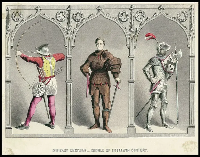 Framed Print : 3 Knights Standing In Different Armor Framed Print : 3 Knights Standing In Different Armor