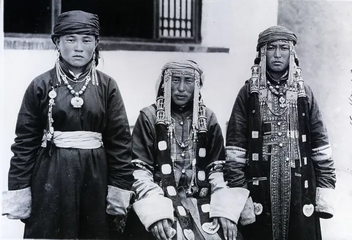 Framed Print : 3 Mongolian Women In Traditional Clothes Framed Print : 3 Mongolian Women In Traditional Clothes