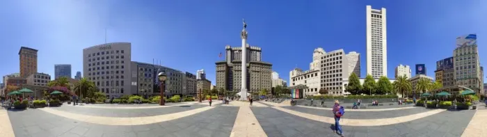 Framed Print : 360 degree view of Union Square Park, San Francisco, California, USA