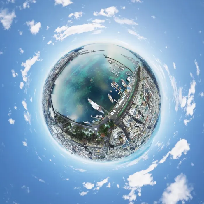 Framed Print : 360 Winter View of Lake Geneva, Switzerland