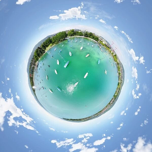 360A Aerial Little Planet of Lake Zurich, Switzerland