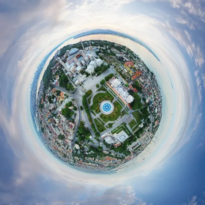 Framed Print : 360A Aerial Panorama of Istanbul, Turkey Framed Print : 360A Aerial Panorama of Istanbul, Turkey