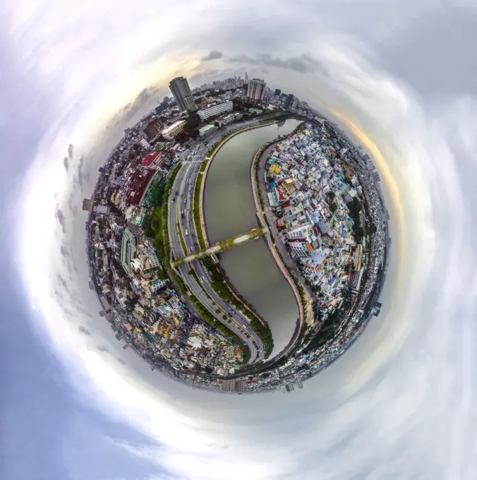 Framed Print : 360A Aerial View of Chinatown, Saigon, Vietnam Framed Print : 360A Aerial View of Chinatown, Saigon, Vietnam