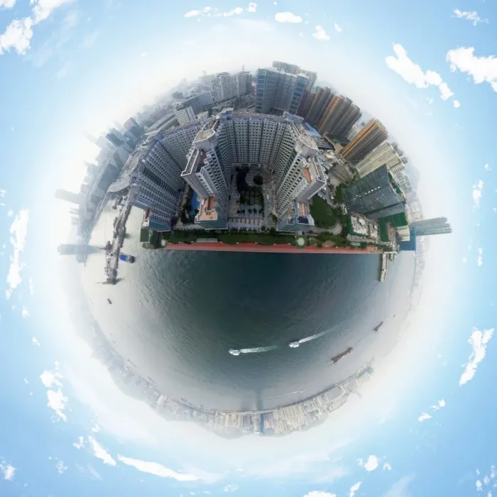 Framed Print : 360A Aerial View of Hong Kong Framed Print : 360A Aerial View of Hong Kong