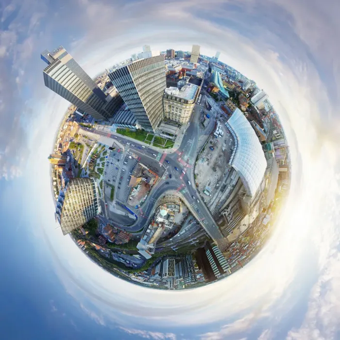 Framed Print : 360A Aerial View of Manchester, UK Framed Print : 360A Aerial View of Manchester, UK