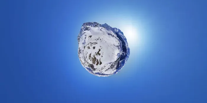 Framed Print : 360A aerial view of winter in Verbier, Switzerland
