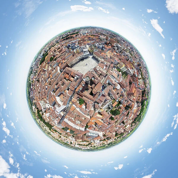 360A Air View of Piazza Cavour, Italy