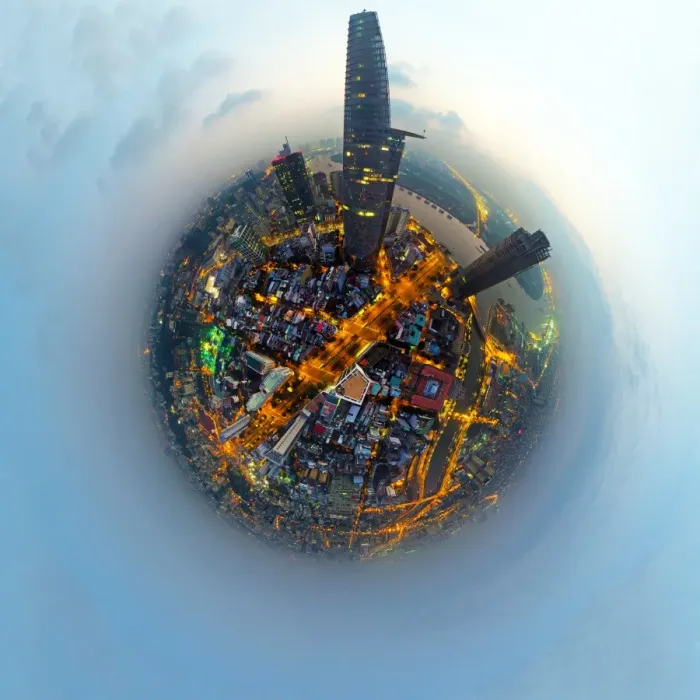 Framed Print : 360A High Angle View of Saigon, Vietnam