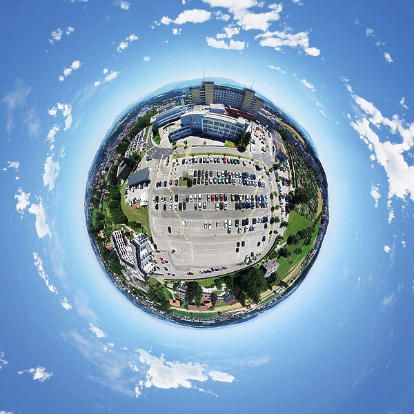 360A Little Planet of Buildings in Fribourg, Switzerland