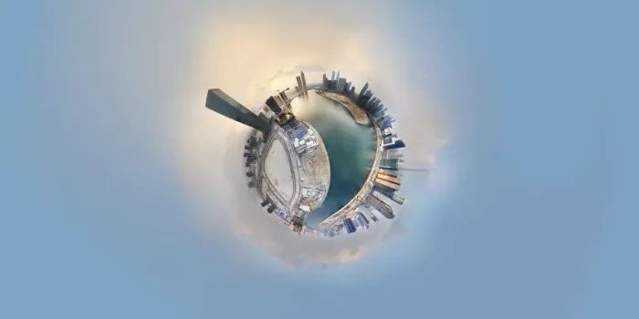 Framed Print : 360A Little Planet of Dubai Business Bay