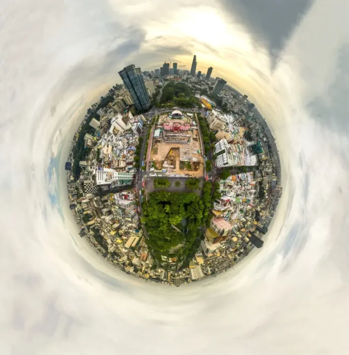 Framed Print : 360A Little Planet of Ho Chi Minh City, Vietnam Framed Print : 360A Little Planet of Ho Chi Minh City, Vietnam