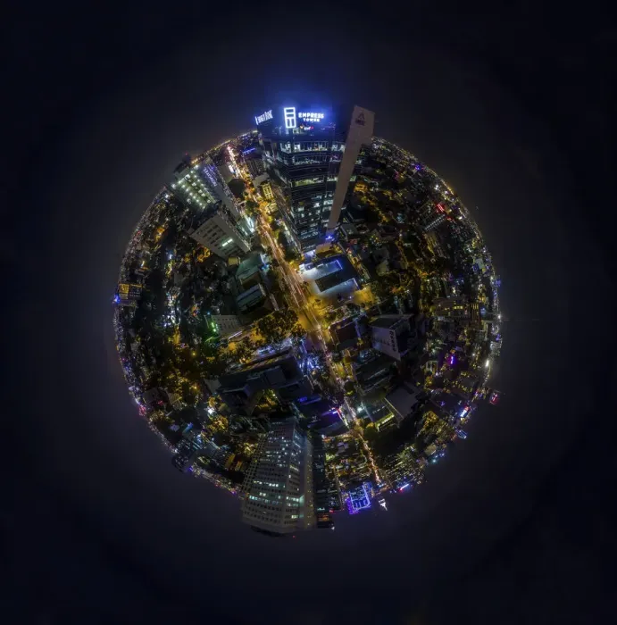 Framed Print : 360A Night View of Ho Chi Minh City, Vietnam Framed Print : 360A Night View of Ho Chi Minh City, Vietnam