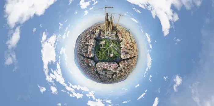 Framed Print : 360A Panorama of Sagrada Familia, Spain Framed Print : 360A Panorama of Sagrada Familia, Spain