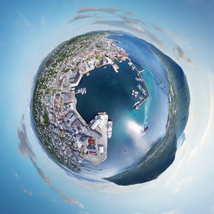 Framed Print : 360A Panorama of Tromso, Norway Framed Print : 360A Panorama of Tromso, Norway