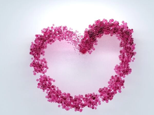 3d-visualisation of pink spheres forming a heart shape