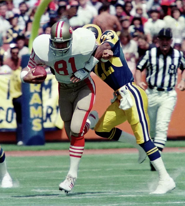 Framed Print : 49'ers TE Russ Francis during LA Rams v. San Francisco 49'ers game