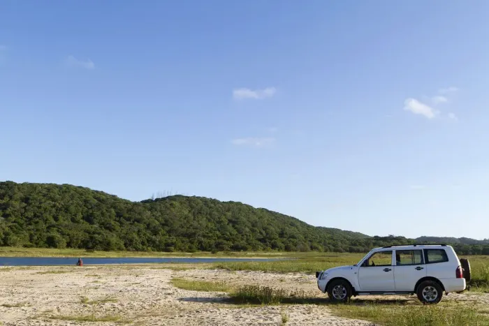 Framed Print : 4x4, car, color image, day, forest, horizontal, kwa zulu natal, lake, lake sibaya Framed Print : 4x4, car, color image, day, forest, horizontal, kwa zulu natal, lake, lake sibaya