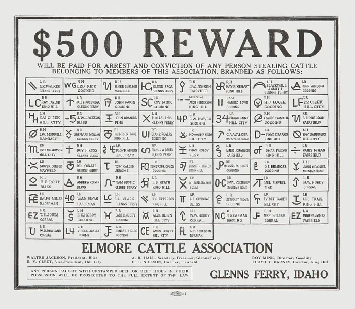 Framed Print : $500 Reward Elmore Cattle Association