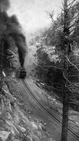 521, black & white, historical, gravel slide, railroad, smoke, steam, railroad track