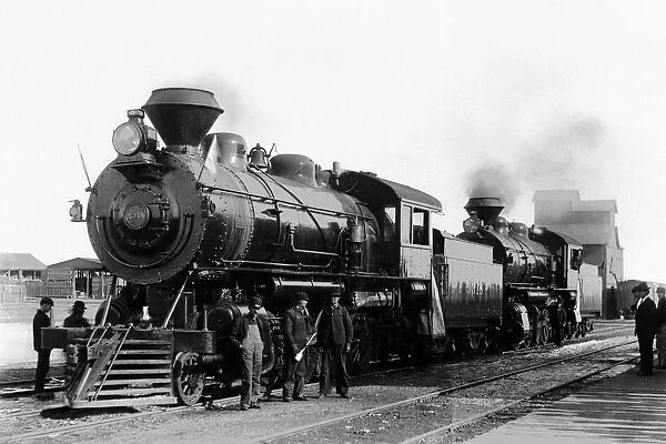 521, #, black & white, historical, men, males, adults, railroad, train, vintage, antique