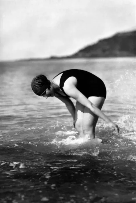 Framed Print : 522, adult, antique, bathing suit, black & white, body of water, brunette, caucasian Framed Print : 522, adult, antique, bathing suit, black & white, body of water, brunette, caucasian