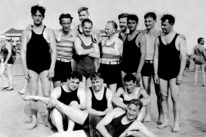 Framed Print : 540, adults, bathing suits, beach, black & white, blonde, brunette, black and white Framed Print : 540, adults, bathing suits, beach, black & white, blonde, brunette, black and white