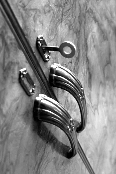 549, access, antique, black & white, black and white, closed, detail, door, door handles