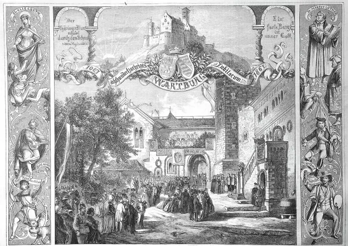 Framed Print : 800th anniversary of Wartburg Castle, Eisenach, Thuringia, Germany, Historical, digitally restored reproduction of an original from the 19th century, exact original date not known Framed Print : 800th anniversary of Wartburg Castle, Eisenach, Thuringia, Germany, Historical, digitally restored reproduction of an original from the 19th century, exact original date not known