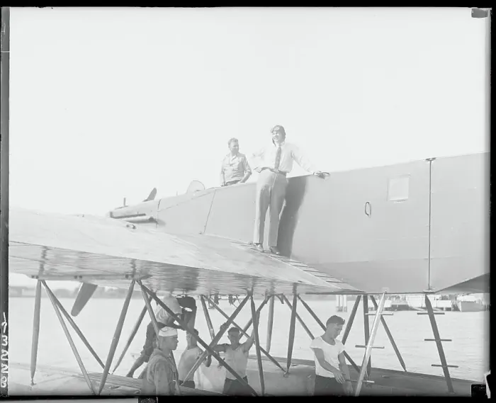 Framed Print : A. H. G Fokker and Assistants with Torpedo Airplane Framed Print : A. H. G Fokker and Assistants with Torpedo Airplane