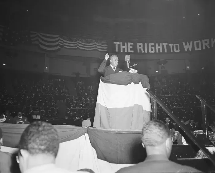Framed Print : A. Philip Randolph Speaking at Rally Framed Print : A. Philip Randolph Speaking at Rally
