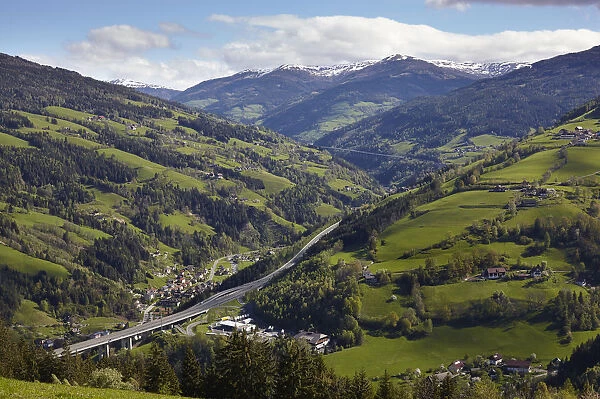 A10 Tauern Autobahn motorway, Liesertal valley, at Eisentratten, Carinthia, Austria