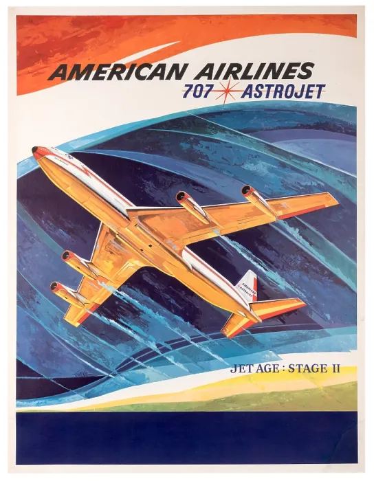 Framed Print : AA 707 Astrojet Poster Framed Print : AA 707 Astrojet Poster