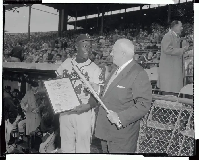 Framed Print : Aaron Receives the Silver Bat Framed Print : Aaron Receives the Silver Bat