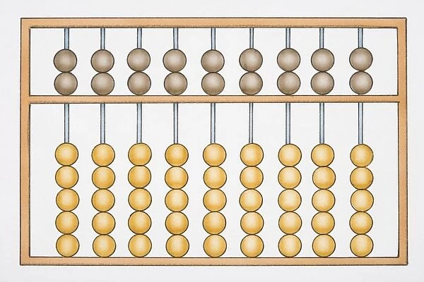 Abacus with brown and yellow balls