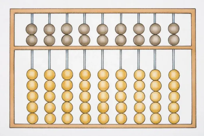 Framed Print : Abacus with brown and yellow balls Framed Print : Abacus with brown and yellow balls
