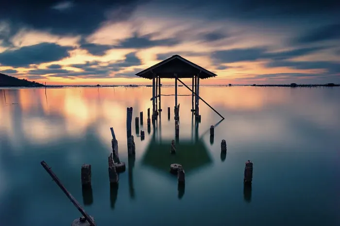 Framed Print : Abandon fisherman house in sunset Framed Print : Abandon fisherman house in sunset