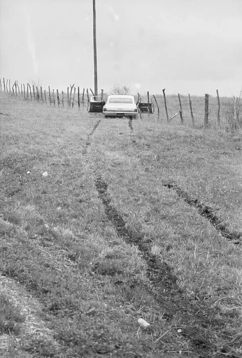 Framed Print : Abandoned Car Sitting in Field Framed Print : Abandoned Car Sitting in Field