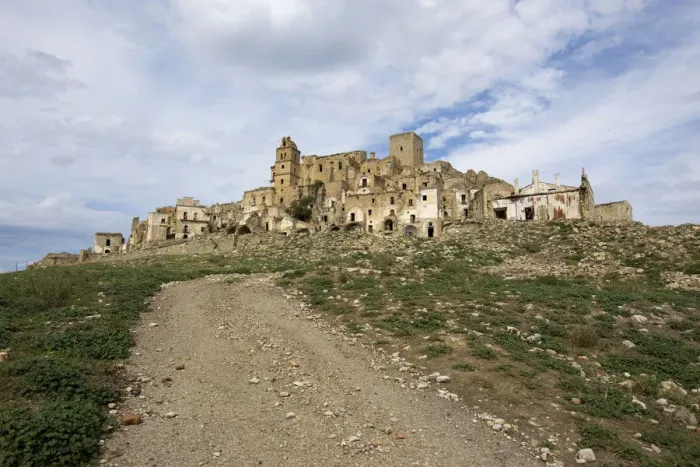 Framed Print : Abandoned mountain village Craco, Basilicata, Italy Framed Print : Abandoned mountain village Craco, Basilicata, Italy