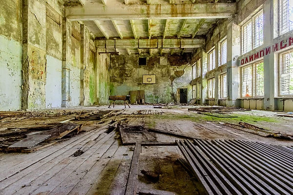 Abandoned sport center in the Chernobyl Exclusion Zone, Pripyat, Ukraine