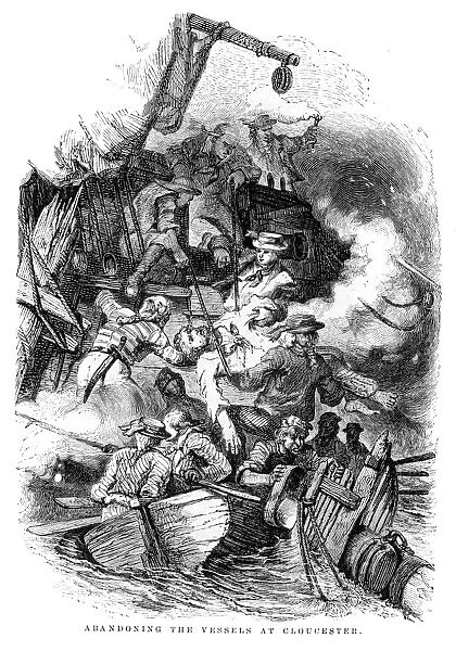 Abandoning the vessel at Gloucester engraving 1859