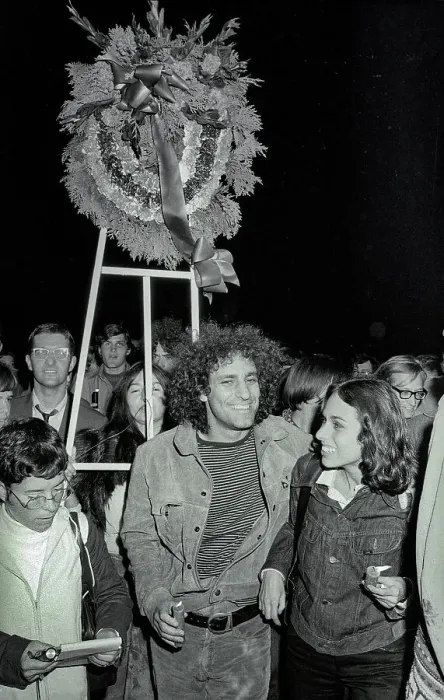 Framed Print : Abbie Hoffman And Friend At Candle Vigil Framed Print : Abbie Hoffman And Friend At Candle Vigil