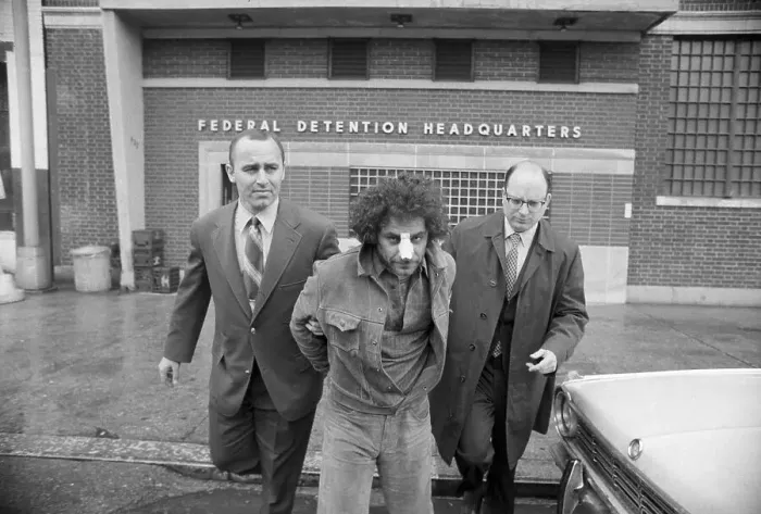 Framed Print : Abbie Hoffman Lead, Handcuffed, by FBI