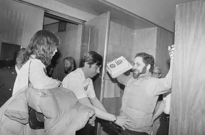 Framed Print : Abbie Hoffman Being Searched Before Trial
