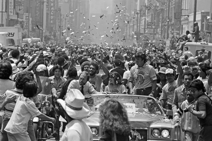Framed Print : Abdul-Jabbar Participating in a Parade Framed Print : Abdul-Jabbar Participating in a Parade
