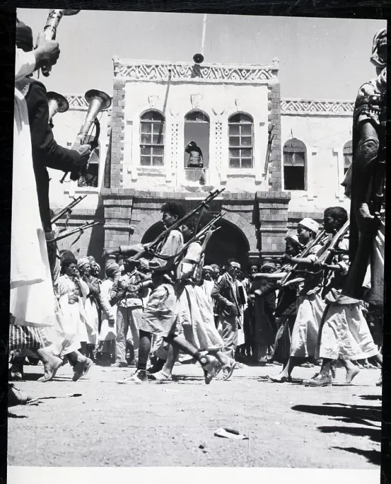Framed Print : Abdullah Sallal Watches Troops from Window Framed Print : Abdullah Sallal Watches Troops from Window